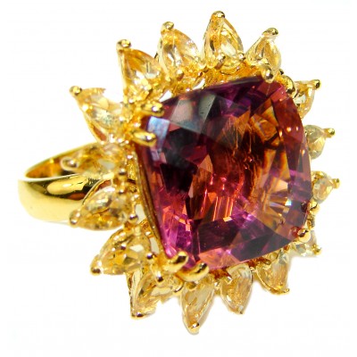 Purple Beauty Topaz 14K Gold over .925 Sterling Silver handcrafted Ring size 8
