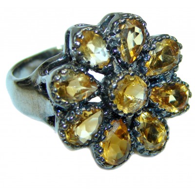 Sunny Flower Authentic Citrine .925 Sterling Silver Ring size 7 1/2