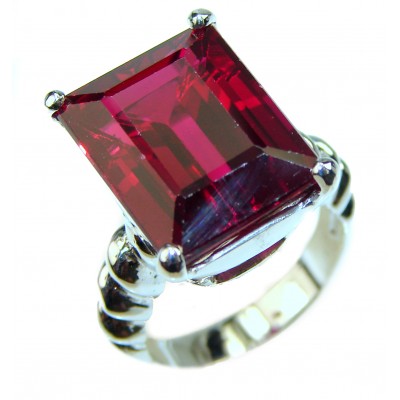 Red Power Red Topaz .925 Sterling Silver handcrafted Ring size 5 3/4