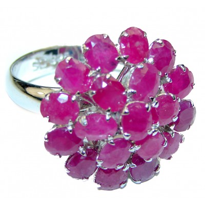 Red Beauty unique Ruby .925 Sterling Silver handcrafted Ring size 8