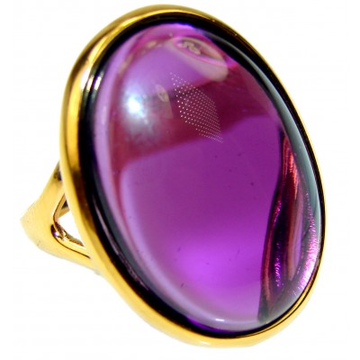 Fabulous Amethyst 14K yellow Gold over .925 Sterling Silver Handcrafted Ring size 6 1/4