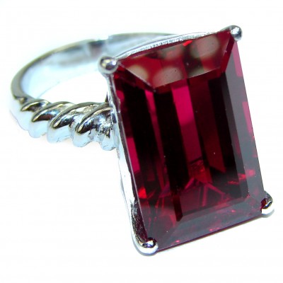 Red Power Red Topaz .925 Sterling Silver handcrafted Ring size 8