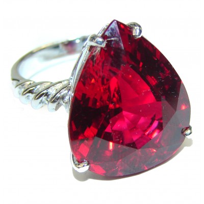 Incredible Red Topaz .925 Sterling Silver handcrafted Ring size 8