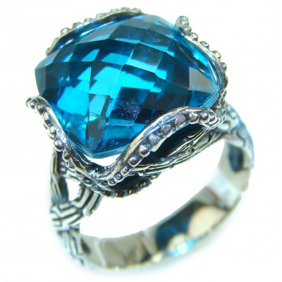 Pure Perfection London Blue Topaz .925 Sterling Silver Ring size 6 1/4