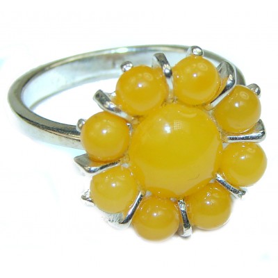 Butterscotch Amber .925 Sterling Silver handcrafted Ring s. 8 3/4