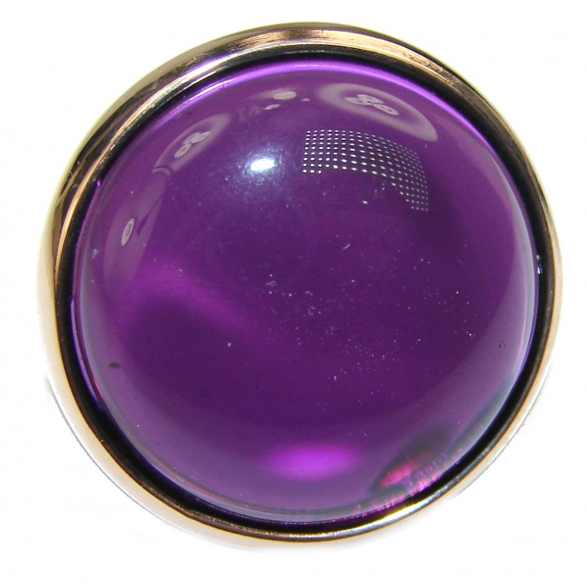 Purple Moon Amethyst 14K Gold over .925 Sterling Silver Handcrafted Ring size 7 1/4