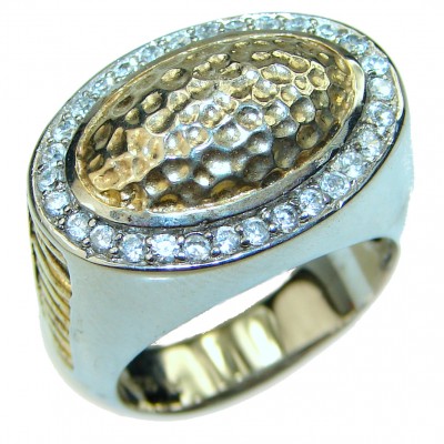 Bali Design 2 tones .925 Sterling Silver handcrafted ring; s. 6