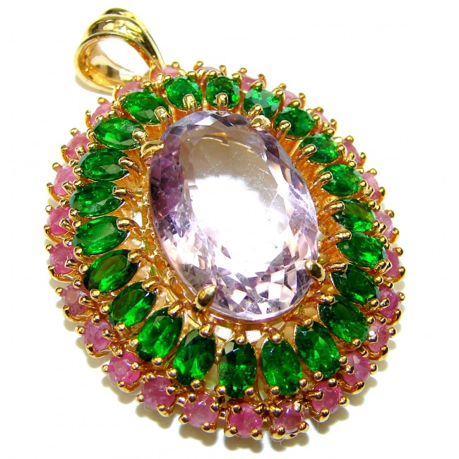 Classy Design Amethyst 14K Gold over .925 Sterling Silver handcrafted Pendant