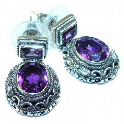 Amazing authentic Amethyst .925 Sterling Silver earrings