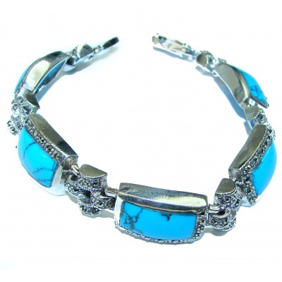 Fantastic Turquoise .925 Silver handmade Bracelet