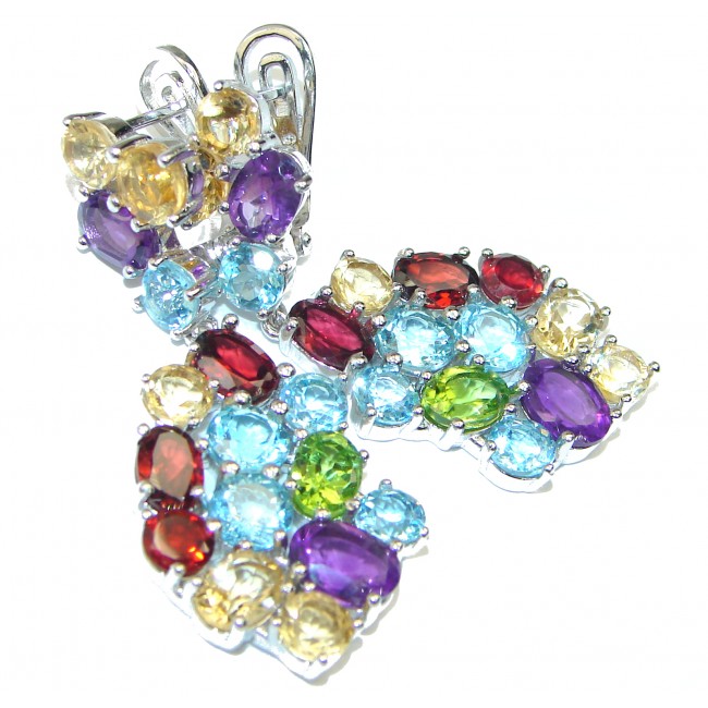 Summer Time authentic Multigem .925 Sterling Silver handcrafted earrings