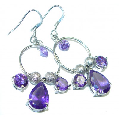 Purple Topaz .925 Sterling Silver handcrafted incredible earrings
