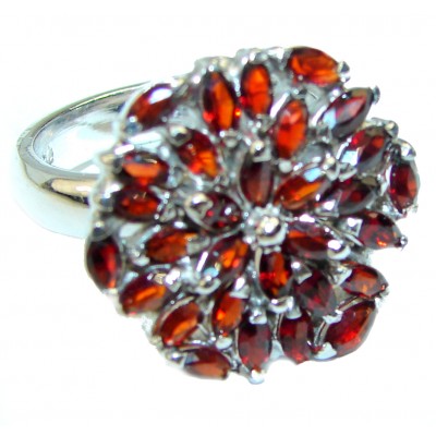 Red Abundance authentic Garnet .925 Sterling Silver Ring size 8