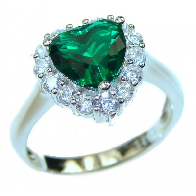 Special Chrome Diopside .925 Sterling Silver handmade ring s. 7 1/4
