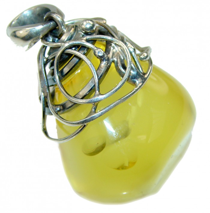 Butterscotch Baltic Amber .925 Sterling Silver handmade pendant