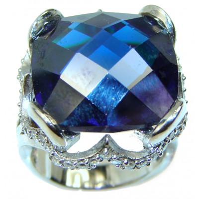 Magic Perfection London Blue Quartz .925 Sterling Silver Ring size 7