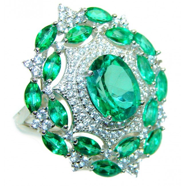 Excellent quality Green chrome diopside .925 Sterling Silver ring size 7