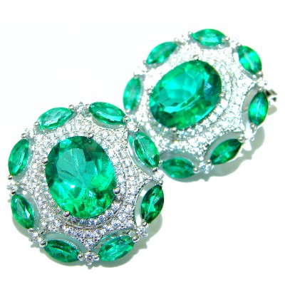 Amazing authentic Green Chrome Diopside .925 Sterling Silver earrings