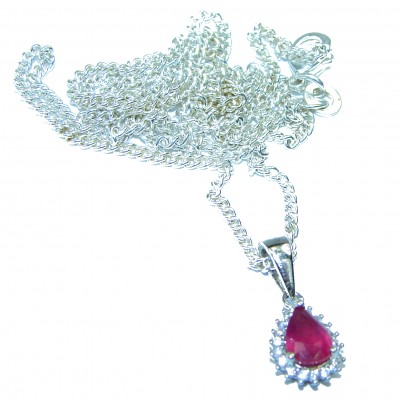 Ruby Sapphire .925 Sterling Silver handmade Necklace