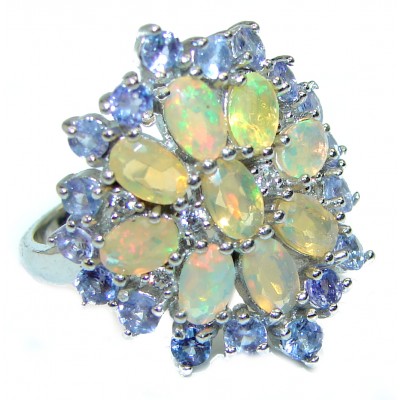 New Universe Ethiopian Opal .925 Sterling Silver handmade Ring size 6 3/4