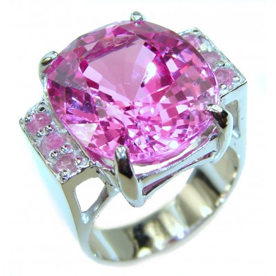 Pink Diva Pink Topaz .925 Silver handcrafted Cocktail Ring s. 6