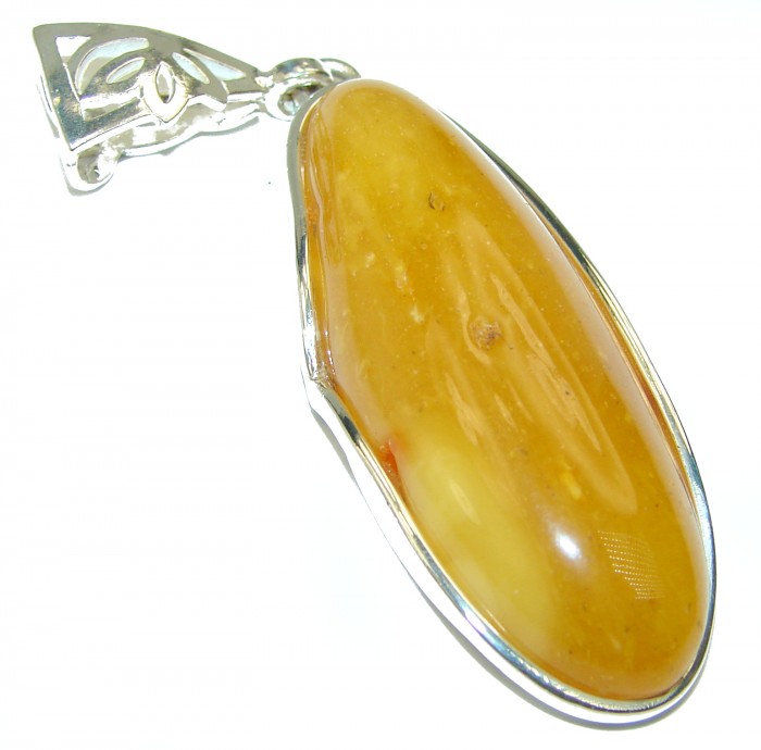 Golden Buttescotch Baltic Amber .925 Sterling Silver handmade pendant