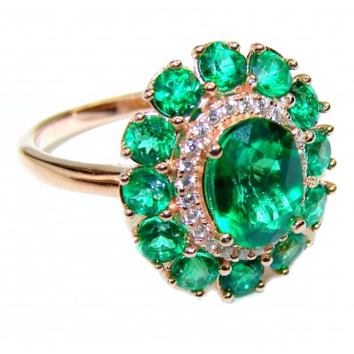 Natural Chrome Diopside 14K Gold over .925 Sterling Silver handmade ring s. 7