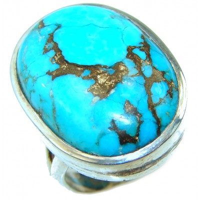 Great quality Blue Turquoise .925 Sterling Silver handcrafted Ring size 5 3/4