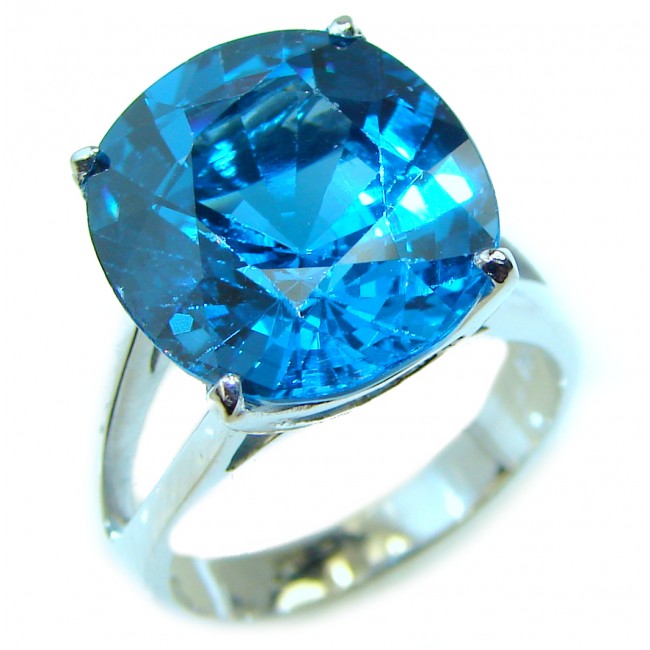 Magic Perfection London Blue Topaz .925 Sterling Silver Ring size 8