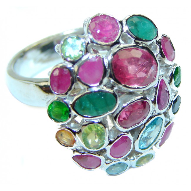Colorful World Ruby .925 Sterling Silver handmade Ring size 7 1/4