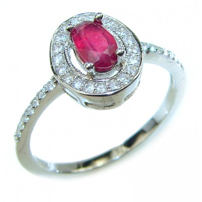 Fancy Authentic Ruby .925 Sterling Silver Ring size 7 1/2