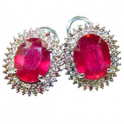 True Passion authentic Ruby Sapphire .925 Sterling Silver handcrafted earrings