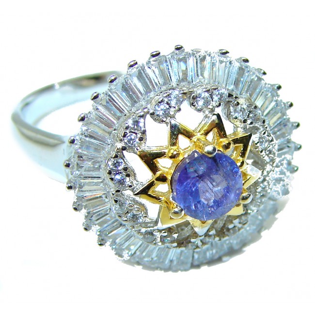 Blue Treasure authentic Sapphire .925 Sterling Silver Statement Ring size 8 1/4
