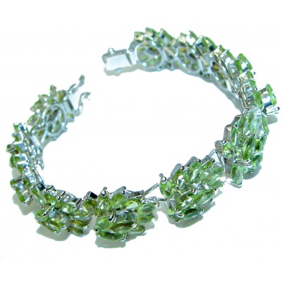 Spectacular authentic Peridot .925 Sterling Silver handmade Bracelet