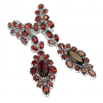 Diva's Dream authentic Garnet .925 Sterling Silver handcrafted earrings