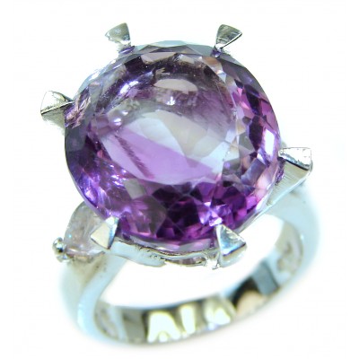 Spectacular Amethyst .925 Sterling Silver Handcrafted Large Ring size 5 3/4