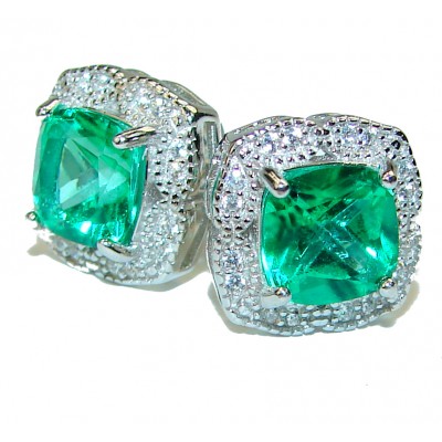 Amazing authentic Green Topaz .925 Sterling Silver earrings