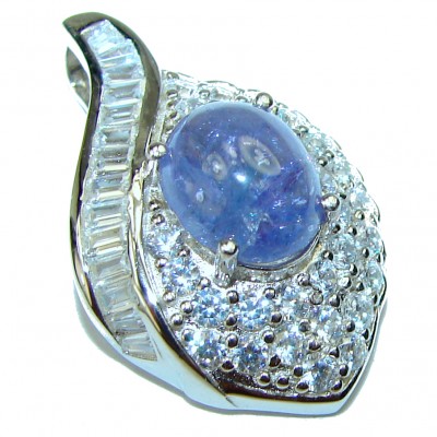 8.2 carat Tanzanite .925 Sterling Silver handcrafted pendant