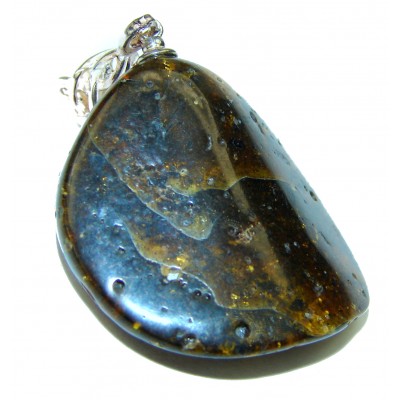 Baltic Amber .925 Sterling Silver handmade Pendant