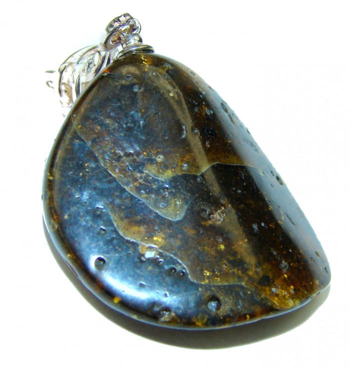 Baltic Amber .925 Sterling Silver handmade Pendant