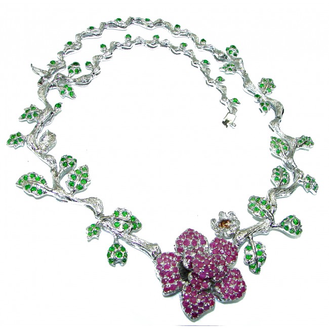 23.06tcw AAA+ Investment Grade Emerald & Diamond Statement Necklace 18