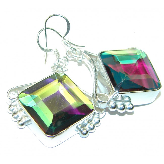 Rainbow Quartz .925 Sterling Silver handcrafted earrings