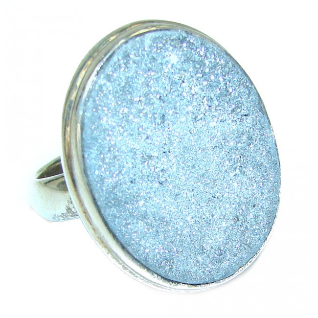 Amazing Crystal Druzy Sterling Silver Ring s. 8