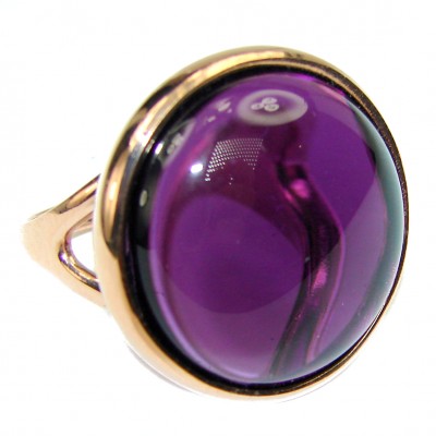 Spectacular Amethyst 14K Gold over .925 Sterling Silver Handcrafted Large Ring size 6