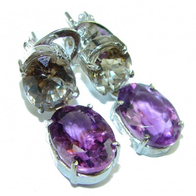 Incredible Amazing authentic Amethyst .925 Sterling Silver handcrafted earrings
