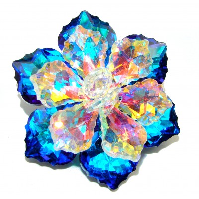 Magic Rainbow Flower Crystal Brooch