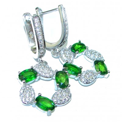 Authentic Chrome Diopside .925 Sterling Silver handcrafted earrings
