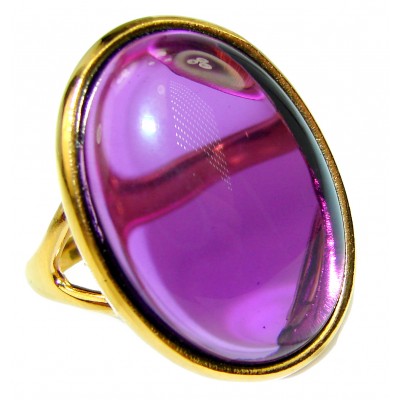 Fabulous Amethyst 14K yellow Gold over .925 Sterling Silver Handcrafted Ring size 9