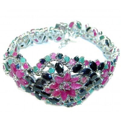 Diva's Desire authentic Ruby .925 Sterling Silver handmade Huge Bracelet