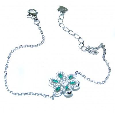 Green Melody authentic Emerald .925 Sterling Silver handmade Bracelet